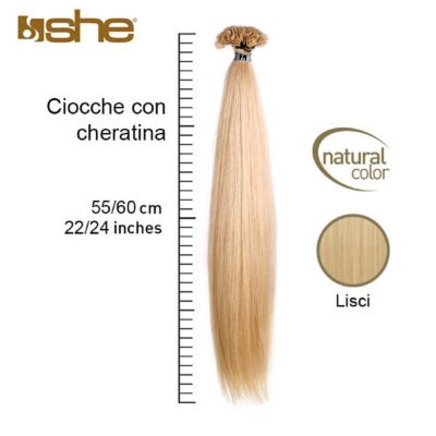 SHE - HAIR EXTENSION CON CHERATINA 55/60cm conf. 10 pz. SHE