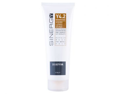 SINERGY COSMETICS Y4.2 KERATIN MASK - RIPARATORE PER CAPELLI SFIBRATI - RECONSTRUCTION SYSTEM - 250 ml CON CHERATINA E COLLAGENE NATURALE SINERGY COSMETICS